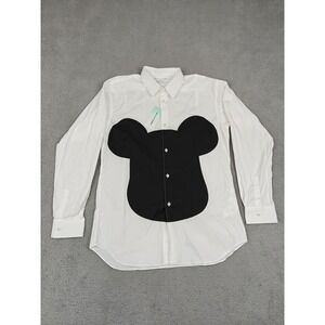 Comme des Garcons‎ x Bearbrick Button Up Mens Medium White Black Graphic New